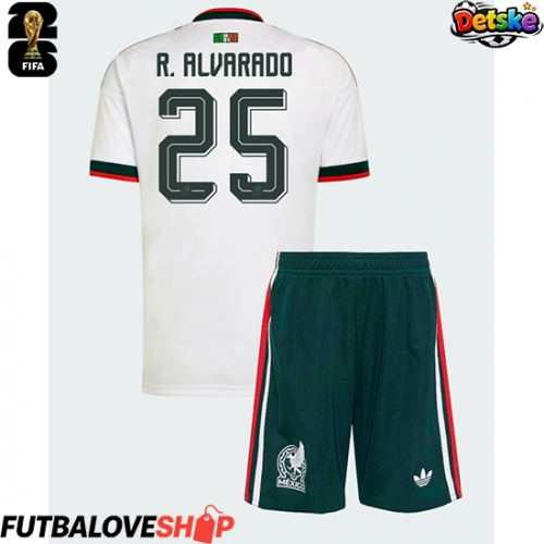 Dres Mexiko Roberto Alvarado #25 Preč pre deti MS 2026 Krátky Rukáv (+ trenírky)
